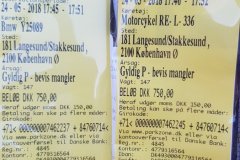 So sehen Tickets für falsches Parken in Dänemark aus. Wen es interessiert, 7,5 DKK = 1€ / this is how tickets for for wrong parking look in Dennarkaden, If you are interested, 7,5 DKK = 1€= 1,5 $ CAD